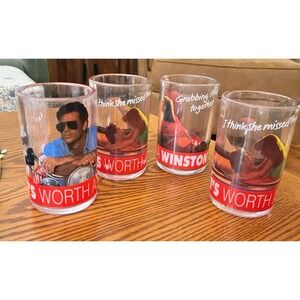 VTG 70s Winston Cigarette Plastic Glasses Set | That's Worth a Winston Promo Lot